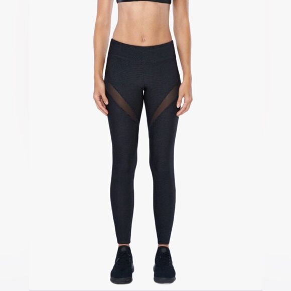 Koral Playa Mid Rise Textured Mesh Panel Legging in Black- Size Medium - Picture 1 of 9